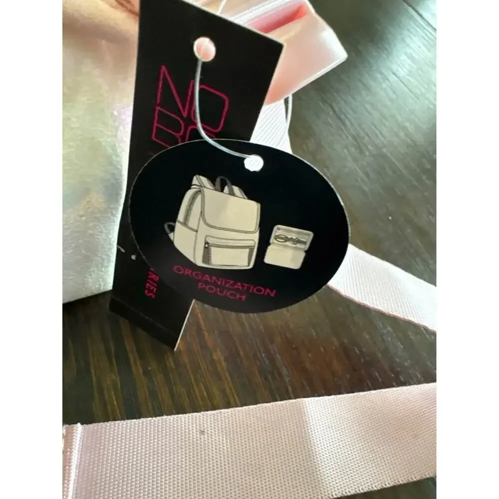 Girls Iridescent Pearl Pink Backpack Organizer Pouch School Travel NWT